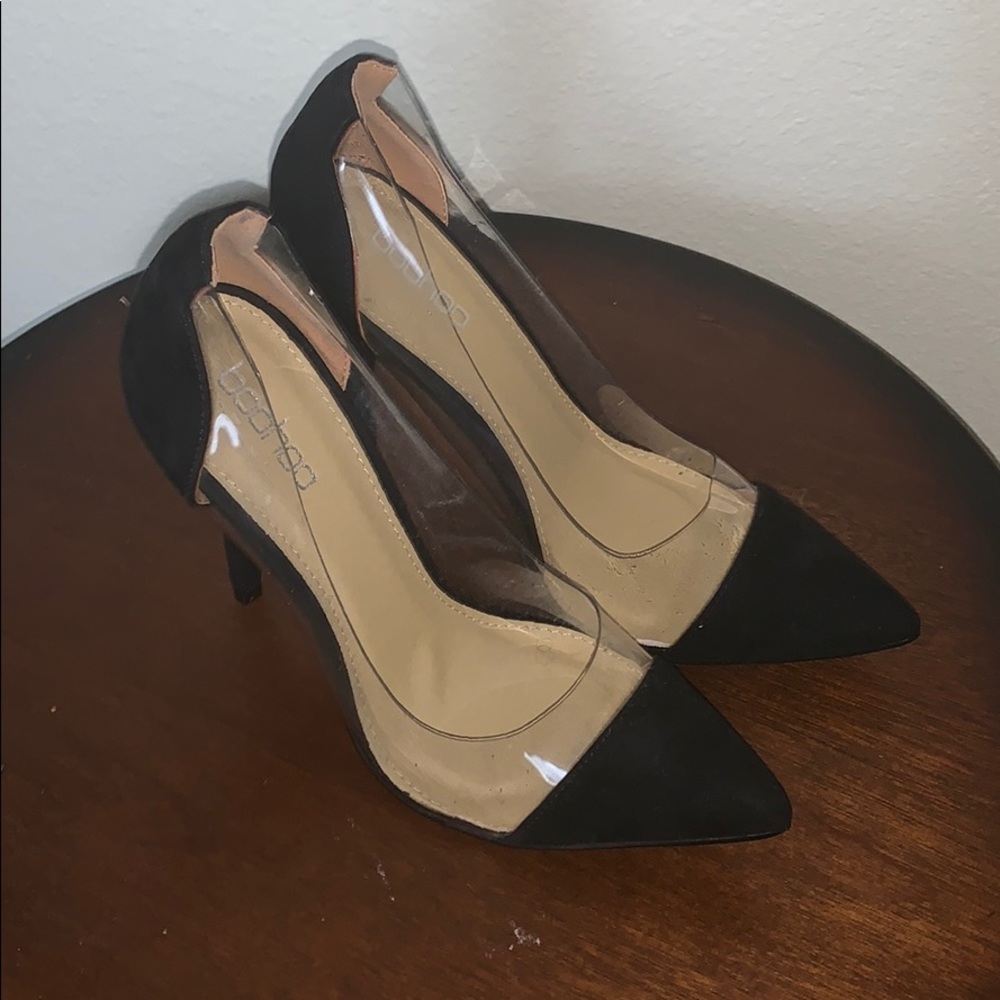 Boohoo Black & Clear Pumps